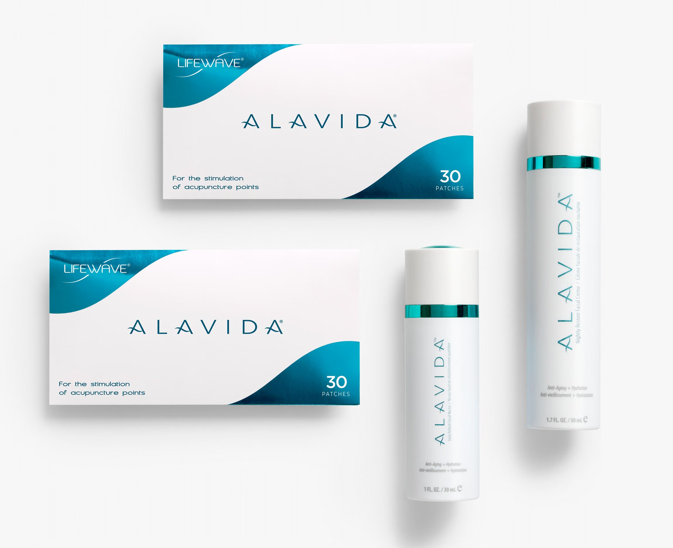 Alavida Trio pack with patches and skincare products